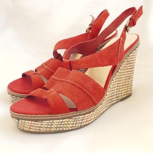 Anne Klein SZ 7.5M Tague Orange Wedge Sandals